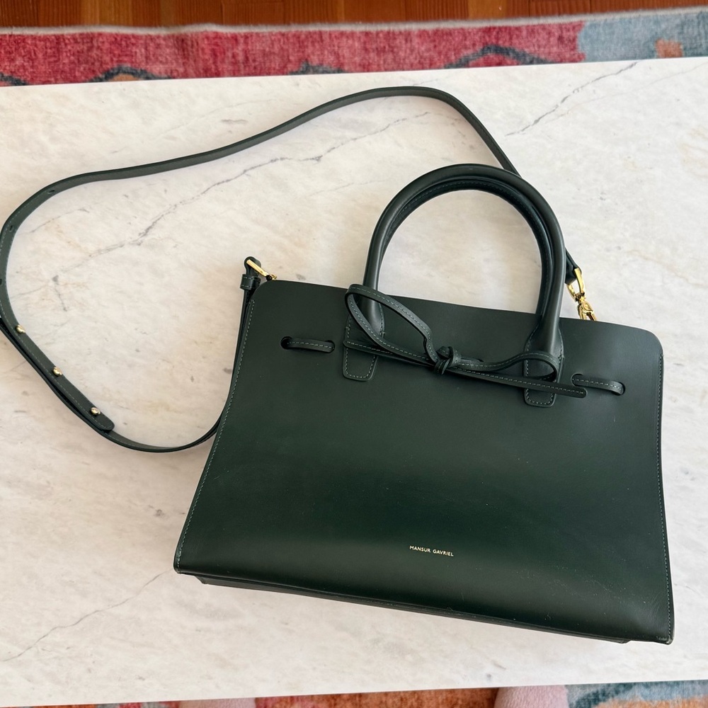 Mansur Gavriel Forest Green Sun Bag